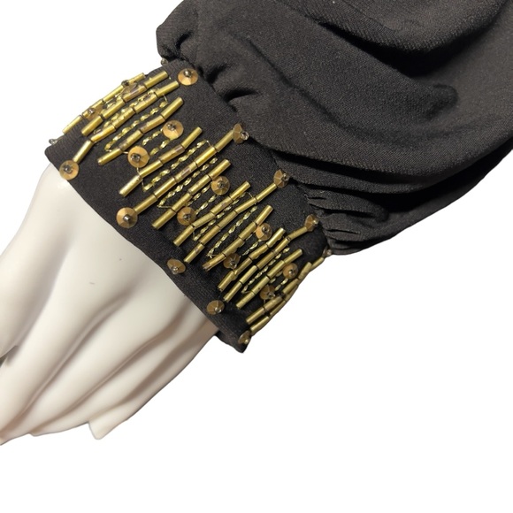 Maggie L. NWT's - Womens Beaded Black Midi Dress - Sz. 14 - Picture 4 of 8